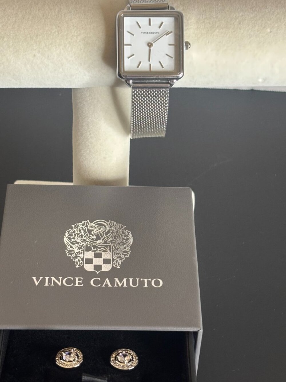 Vince Camuto Watch and CZ Stud Earrings